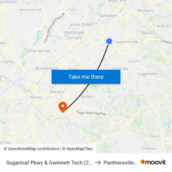 Sugarloaf Pkwy & Gwinnett Tech (2nd Entr to Panthersville, GA map