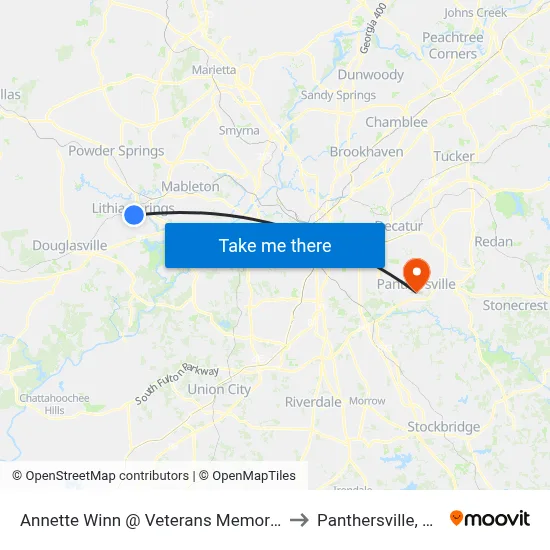 Annette Winn @ Veterans Memorial to Panthersville, GA map