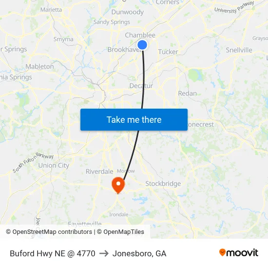 Buford Hwy NE @ 4770 to Jonesboro, GA map