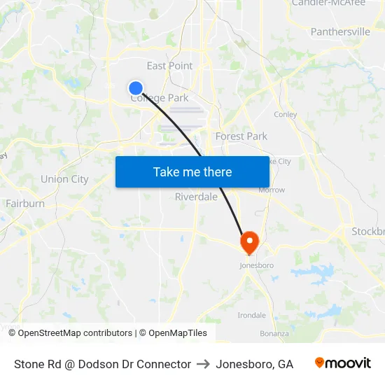 Stone Rd @ Dodson Dr Connector to Jonesboro, GA map