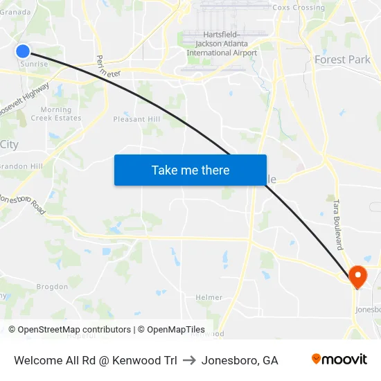 Welcome All Rd @ Kenwood Trl to Jonesboro, GA map