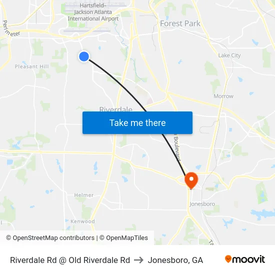 Riverdale Rd @ Old Riverdale Rd to Jonesboro, GA map