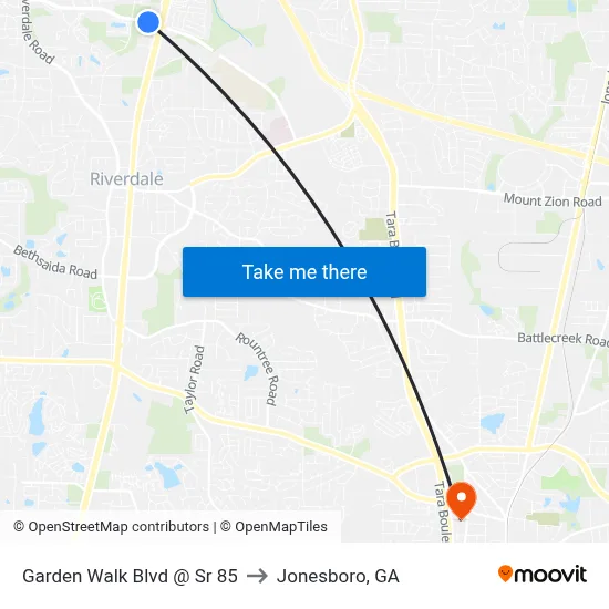 Garden Walk Blvd @ Sr 85 to Jonesboro, GA map