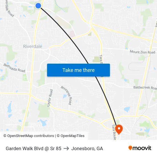 Garden Walk Blvd @ Sr 85 to Jonesboro, GA map