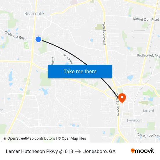 Lamar Hutcheson Pkwy @ 618 to Jonesboro, GA map