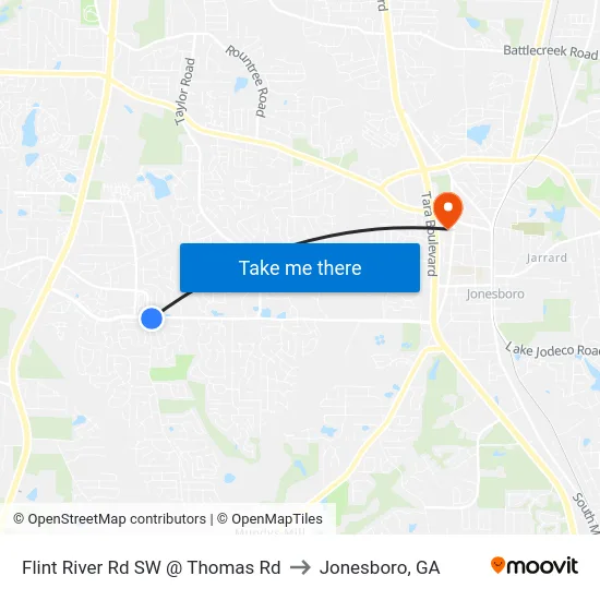 Flint River Rd SW @ Thomas Rd to Jonesboro, GA map
