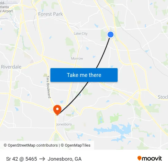 Sr 42 @ 5465 to Jonesboro, GA map