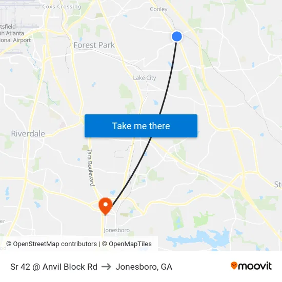 Sr 42 @ Anvil Block Rd to Jonesboro, GA map