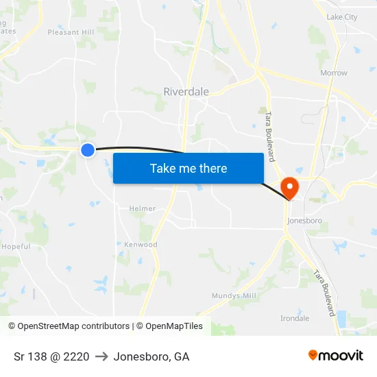 Sr 138 @ 2220 to Jonesboro, GA map