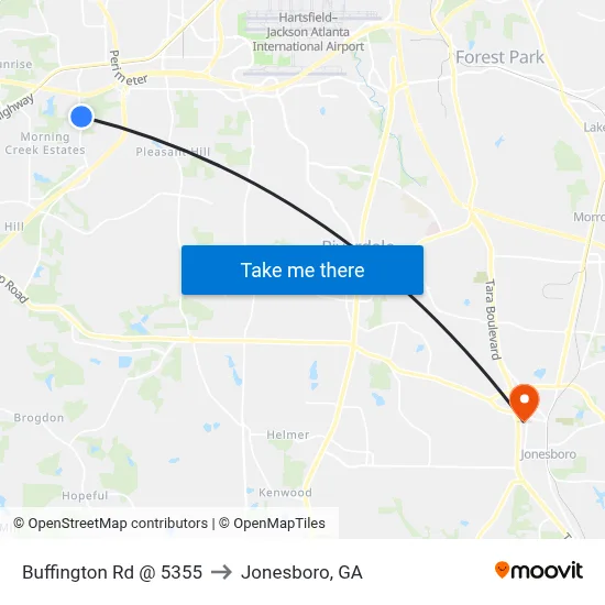 Buffington Rd @ 5355 to Jonesboro, GA map