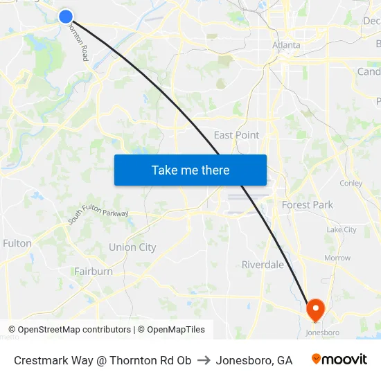 Crestmark Way @ Thornton Rd Ob to Jonesboro, GA map