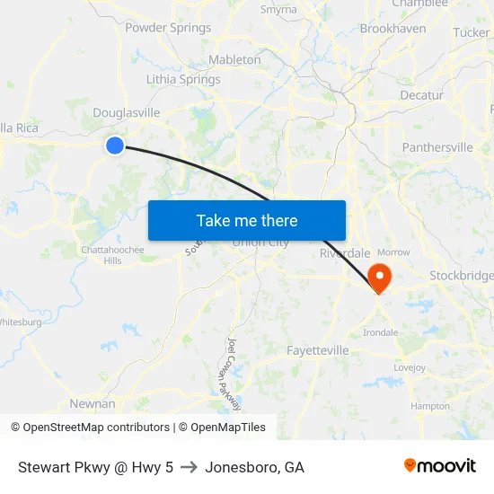 Stewart Pkwy @ Hwy 5 to Jonesboro, GA map