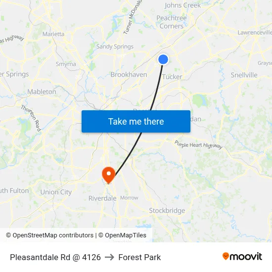 Pleasantdale Rd @ 4126 to Forest Park map
