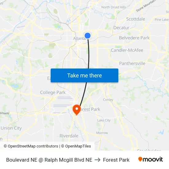 Boulevard NE @ Ralph Mcgill Blvd NE to Forest Park map
