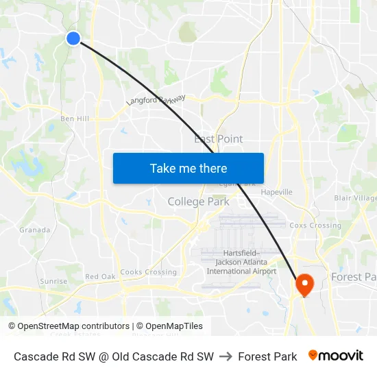 Cascade Rd SW @ Old Cascade Rd SW to Forest Park map