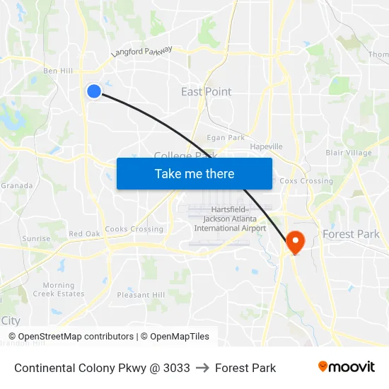 Continental Colony Pkwy @ 3033 to Forest Park map