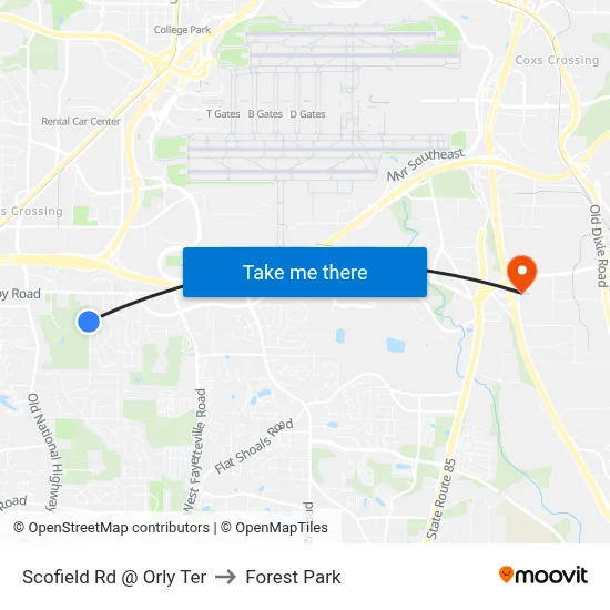 Scofield Rd @ Orly Ter to Forest Park map