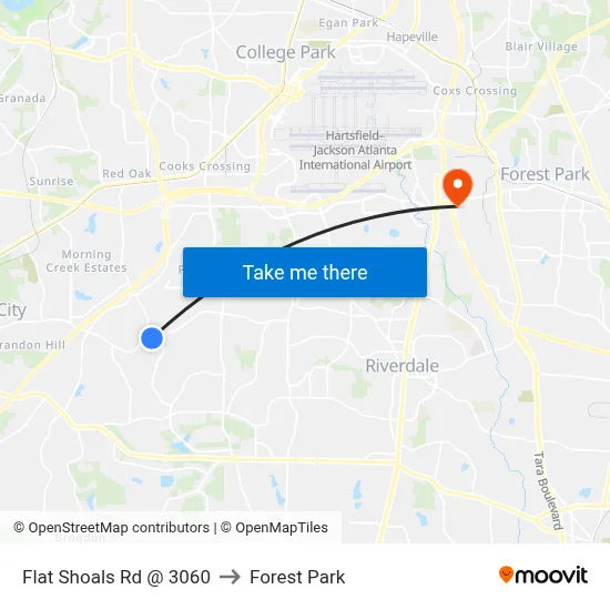 Flat Shoals Rd @ 3060 to Forest Park map