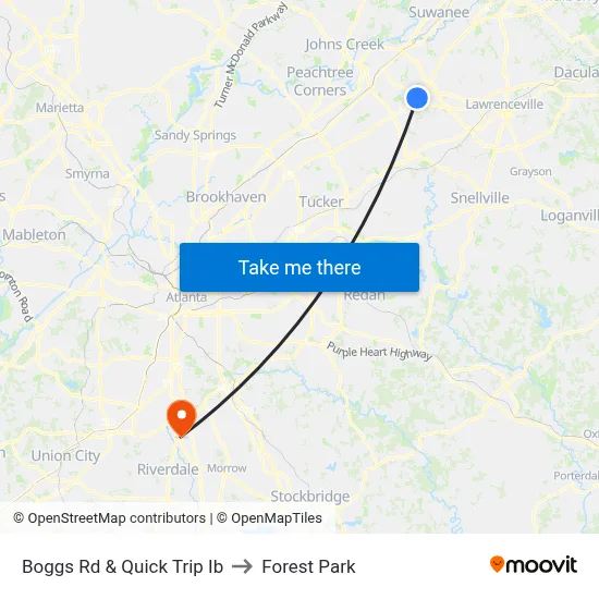 Boggs Rd & Quick Trip Ib to Forest Park map
