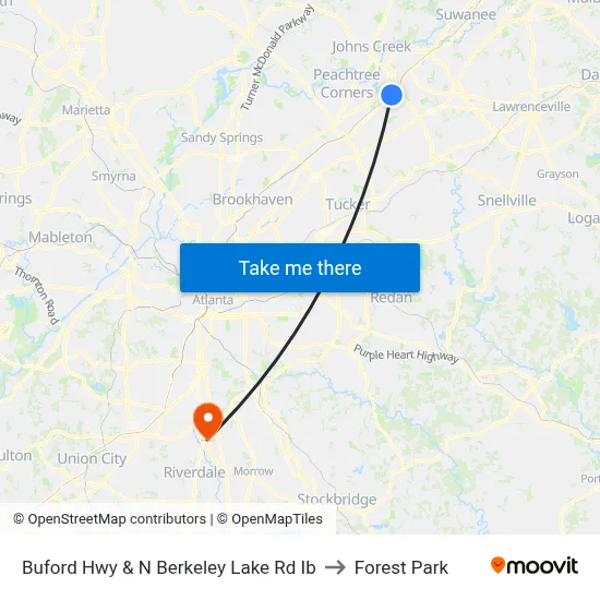 Buford Hwy & N Berkeley Lake Rd Ib to Forest Park map