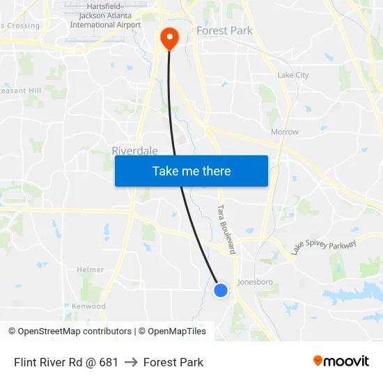 Flint River Rd @ 681 to Forest Park map