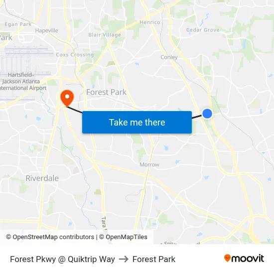 Forest Pkwy @ Quiktrip Way to Forest Park map