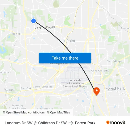 Landrum Dr SW @ Childress Dr SW to Forest Park map