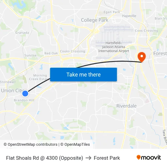 Flat Shoals Rd @ 4300 (Opposite) to Forest Park map