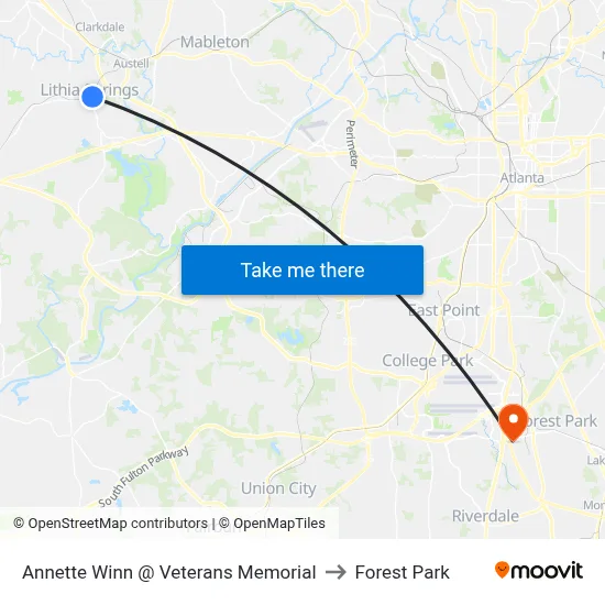 Annette Winn @ Veterans Memorial to Forest Park map