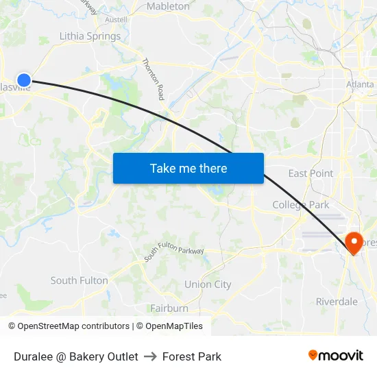 Duralee @ Bakery Outlet to Forest Park map