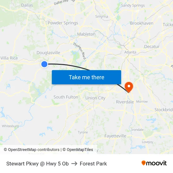 Stewart Pkwy @ Hwy 5 Ob to Forest Park map