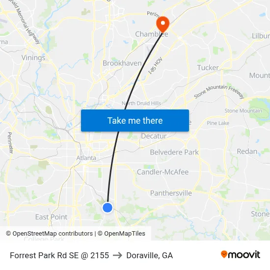 Forrest Park Rd SE @ 2155 to Doraville, GA map