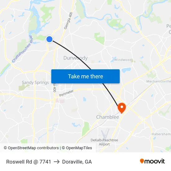 Roswell Rd @ 7741 to Doraville, GA map