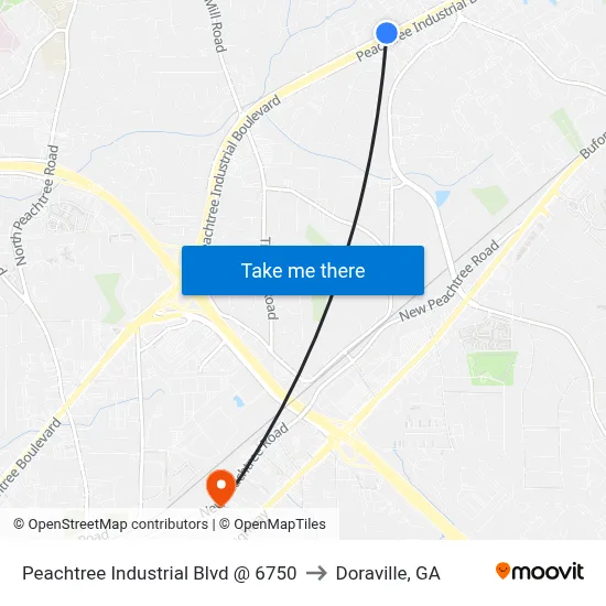 Peachtree Industrial Blvd @ 6750 to Doraville, GA map