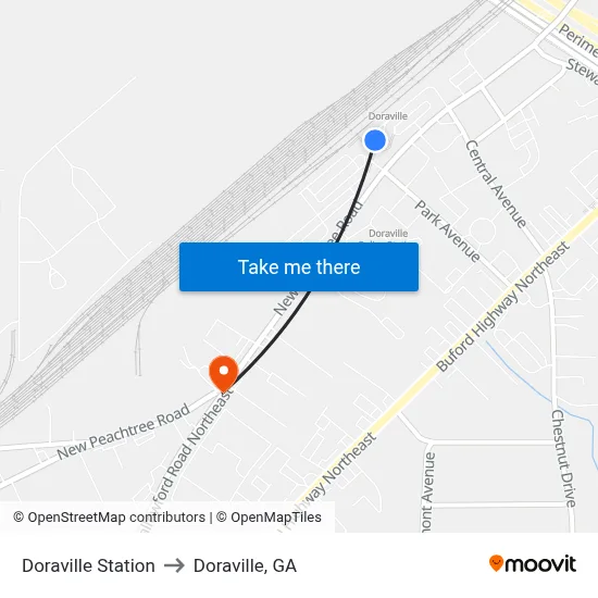 Doraville Station to Doraville, GA map