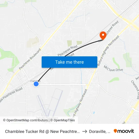 Chamblee Tucker Rd @ New Peachtree Rd to Doraville, GA map