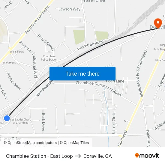 Chamblee Station - East Loop to Doraville, GA map