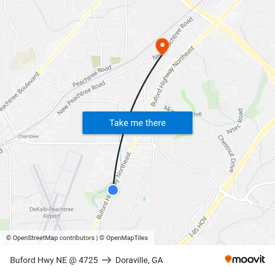Buford Hwy NE @ 4725 to Doraville, GA map