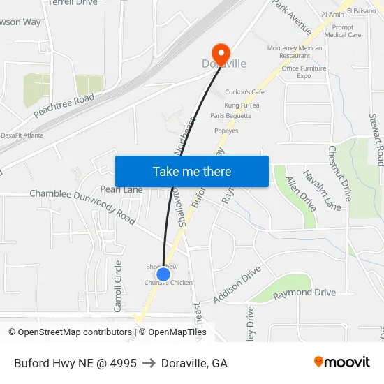Buford Hwy NE @ 4995 to Doraville, GA map