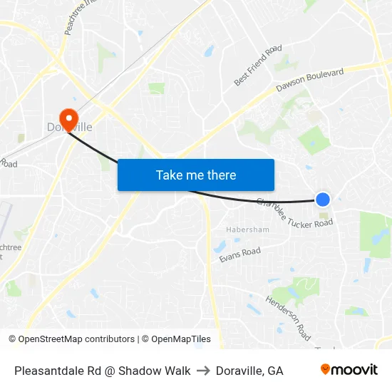 Pleasantdale Rd @ Shadow Walk to Doraville, GA map