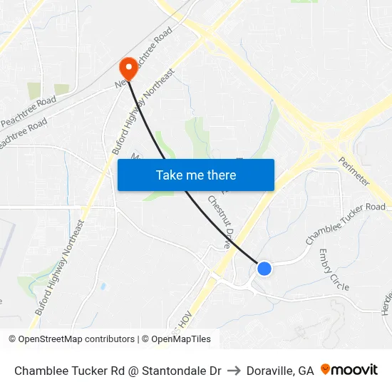 Chamblee Tucker Rd @ Stantondale Dr to Doraville, GA map