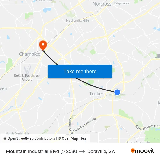 Mountain Industrial Blvd @ 2530 to Doraville, GA map