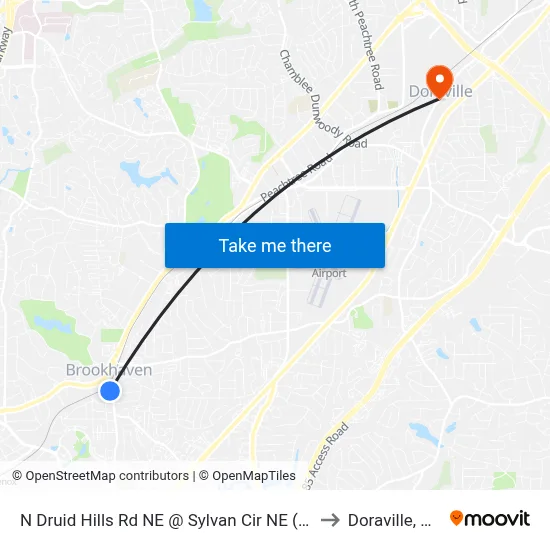 N Druid Hills Rd NE @ Sylvan Cir NE (N) to Doraville, GA map