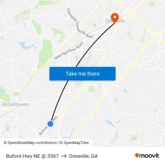 Buford Hwy NE @ 3567 to Doraville, GA map