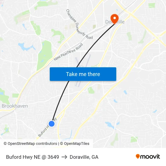 Buford Hwy NE @ 3649 to Doraville, GA map