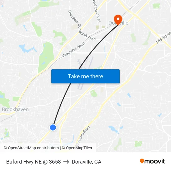 Buford Hwy NE @ 3658 to Doraville, GA map