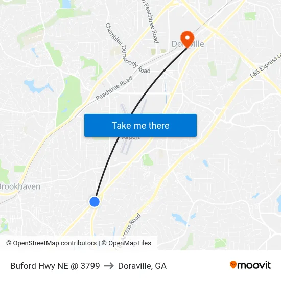 Buford Hwy NE @ 3799 to Doraville, GA map