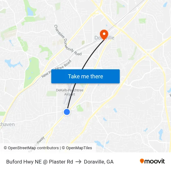 Buford Hwy NE @ Plaster Rd to Doraville, GA map
