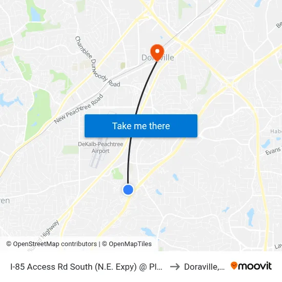 I-85 Access Rd South (N.E. Expy) @ Plaster Rd to Doraville, GA map