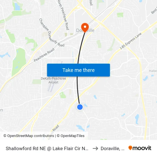 Shallowford Rd NE @ Lake Flair Cir NE (N) to Doraville, GA map